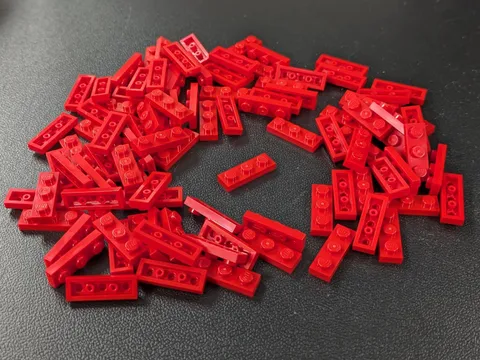 Lego x100 New Red Plate 1 x 3 # 3623 MOC Bulk Parts Lot