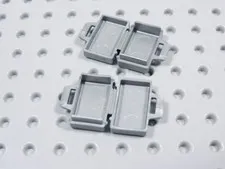LEGO Lot of 2 Flat Silver Briefcase Suitcase Accessory Minifig BT