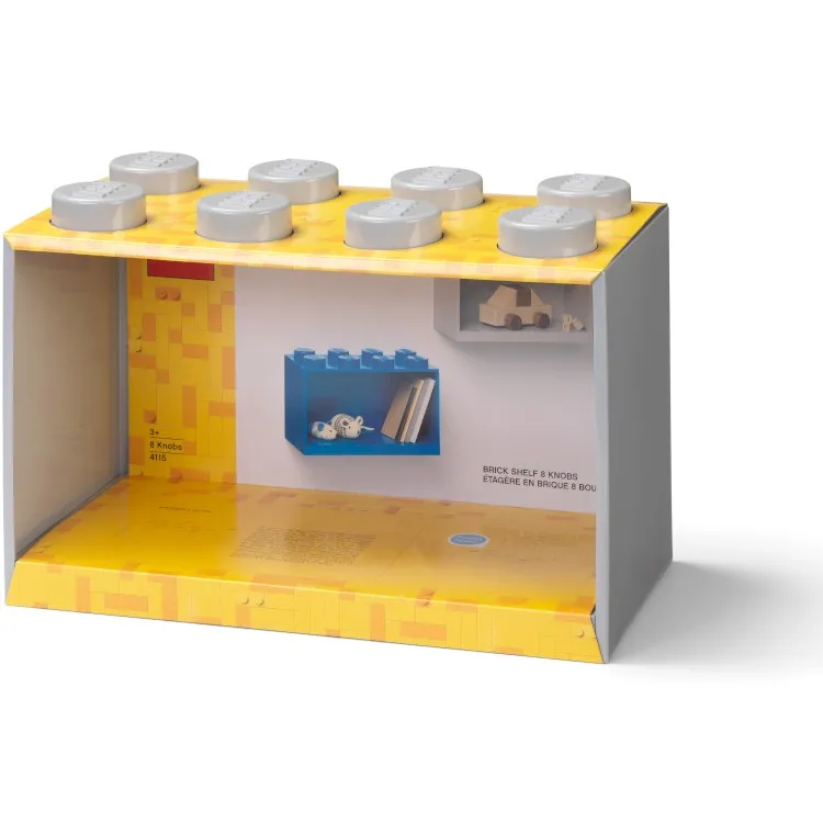 LEGO Storage Products: 41151740 8-Stud Brick Shelf Medium Stone Grey NEW
