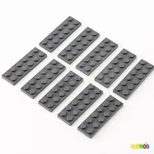 Lot of 10 LEGO Dark Bluish Gray 2x6 3795 Plate Building Bricks Flat Base Parts