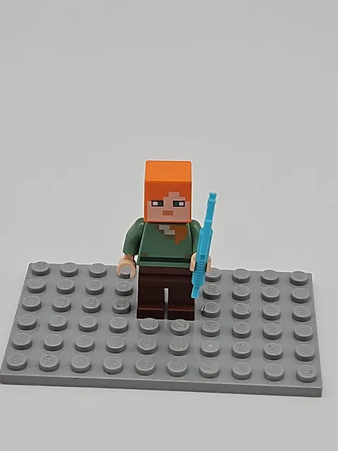 Lego Minecraft Alex With Sword Minifigure Authentic Mini Figure Green Shirt