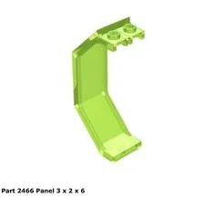 Lego 2466 1x Trans-Neon Green Panel 3 x 2 x 6 Blacktron II 6981 6988 6832 6878