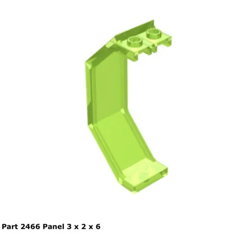 Lego 2466 1x Trans-Neon Green Panel 3 x 2 x 6 Blacktron II 6981 6988 6832 6878