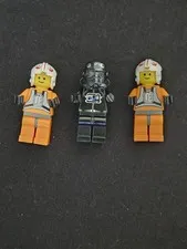 Lego Star Wars Imperial Fighter And X Wing Pilot 3 Figure Lot