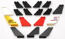 LEGO 17 Piece Multicolor AIRPLANE HELICOPTER Race Car Tails Fins