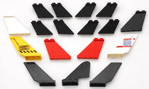 LEGO 17 Piece Multicolor AIRPLANE HELICOPTER Race Car Tails Fins