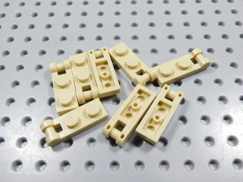 LEGO Lot of 8 Tan 1x2 Plates w/ Closed Handle on End BC