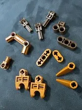 LOT Dark & Light Brown Lego Technic Parts Torso - Tooth - Connectors - Axle Pin