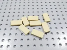 LEGO Lot of 8 Tan 1x2 Smooth Tiles Plates BC
