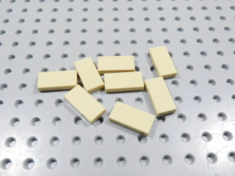 LEGO Lot of 8 Tan 1x2 Smooth Tiles Plates BC