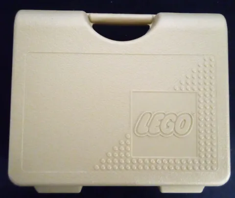 VTG 1997 GOLD LEGO HARD PLASTIC CARRYING CASE STORAGE CONTAINER