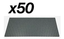 Lego 50 New Dark Bluish Gray Baseplates 16 x 32 Stud Platform Building Parts