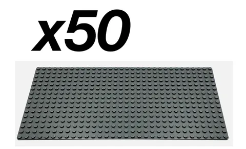 Lego 50 New Dark Bluish Gray Baseplates 16 x 32 Stud Platform Building Parts