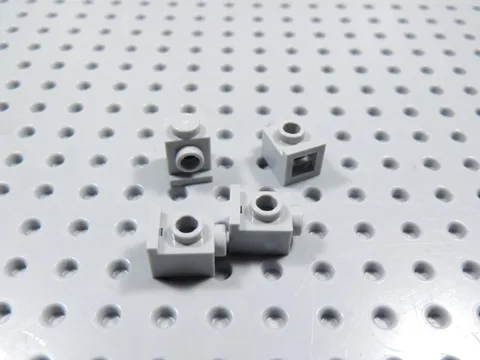 LEGO Lot of 4 Light Bluish Gray 1x1 Bricks w/ Headlight Stud BC