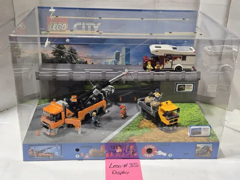 LEGO City 60454 60467 Camper Van Tow Truck Store Display Case Clear Plastic