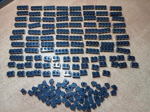 LEGO LOT OF 164 BLACK MODIFIED BRICKS STUDS ON 1 SIDE 1X1 1X2 1X4