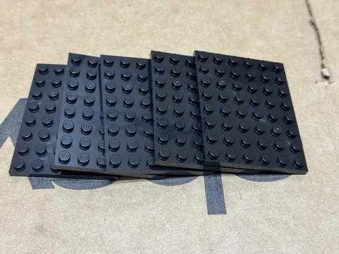 LEGO Parts - Black Plate 6 x 8 - No 3036 - QTY 5