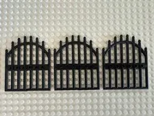 (3) LEGO Castle Cemetery Gate Stockade Door Set Lot- BLACK