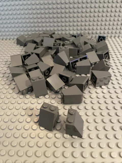 LEGO Dark Bluish Gray 2x2x2 Slope 65 (3678), Lot Of 50