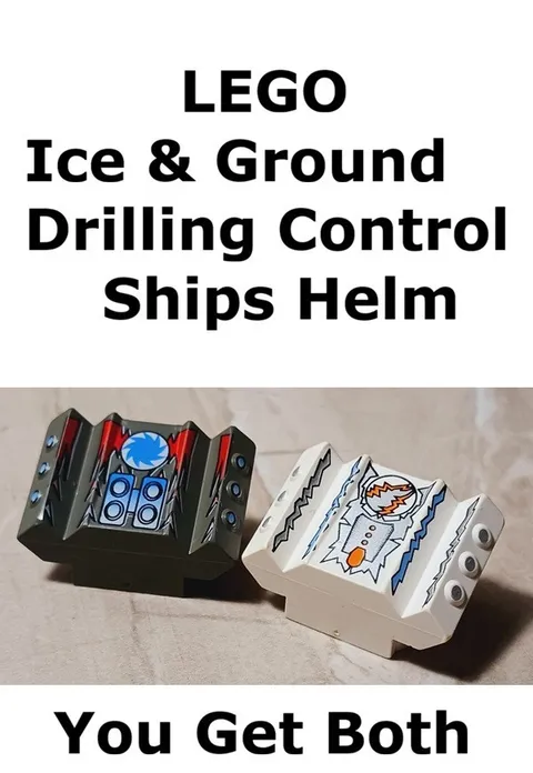 LEGO Spaceship Controls Drilling Digging Ice Ground HELMS Lot of 2 Printed Comp