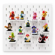 Mini Figure Display Shelf for IKEA SKADIS Pegboard Fits 3x4 Display Bases White