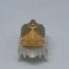 LEGO CHIMA HEAD EAGLE 13683pb01 ERIS WITH GOLD BEAK PATTERN PART REPLACEMENT