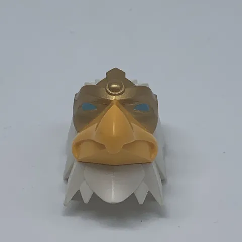 LEGO CHIMA HEAD EAGLE 13683pb01 ERIS WITH GOLD BEAK PATTERN PART REPLACEMENT