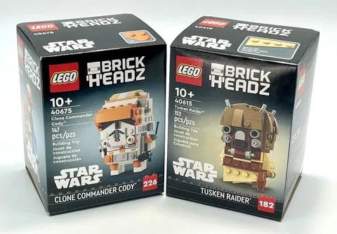 LEGO Brickheadz 40615 Tusken Raider & 40675 Clone Commander Cody Sealed NIB