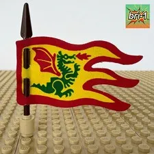 LEGO Castle, Dragon Knights: Cloth 8 x 5 Flag, SPEAR, x376px1, 6076, DEN, 1993
