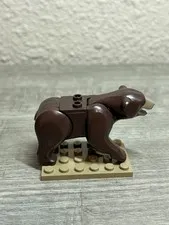 LEGO Minifig Animal, Bear with Dark Tan Muzzle Pattern in Dark Brown