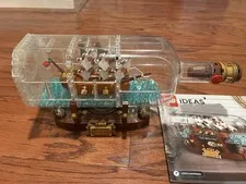 USED (see description). LEGO Ideas 21313/92177 Ship in a bottle