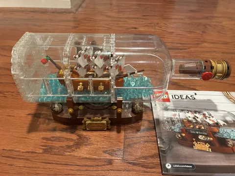 USED (see description). LEGO Ideas 21313/92177 Ship in a bottle