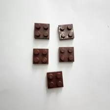 LEGO Parts 3022 (5pcs) Basic Plate 2x2 Reddish Brown