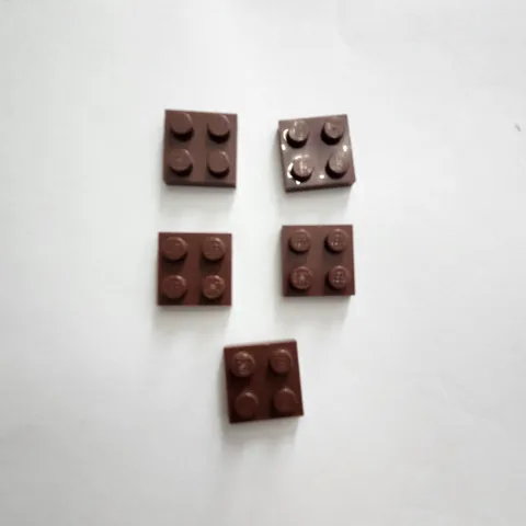 LEGO Parts 3022 (5pcs) Basic Plate 2x2 Reddish Brown