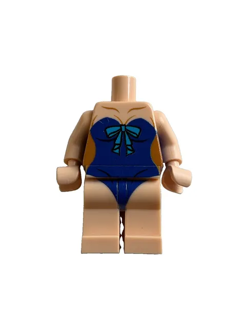 Lego - Minifigure Torso & Legs - Blue Female Swimsuit With Bow,  RARE