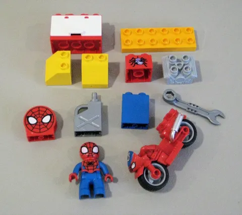 Lego Duplo 10607 Spider-Man Wed Bike Workshop Complete Set