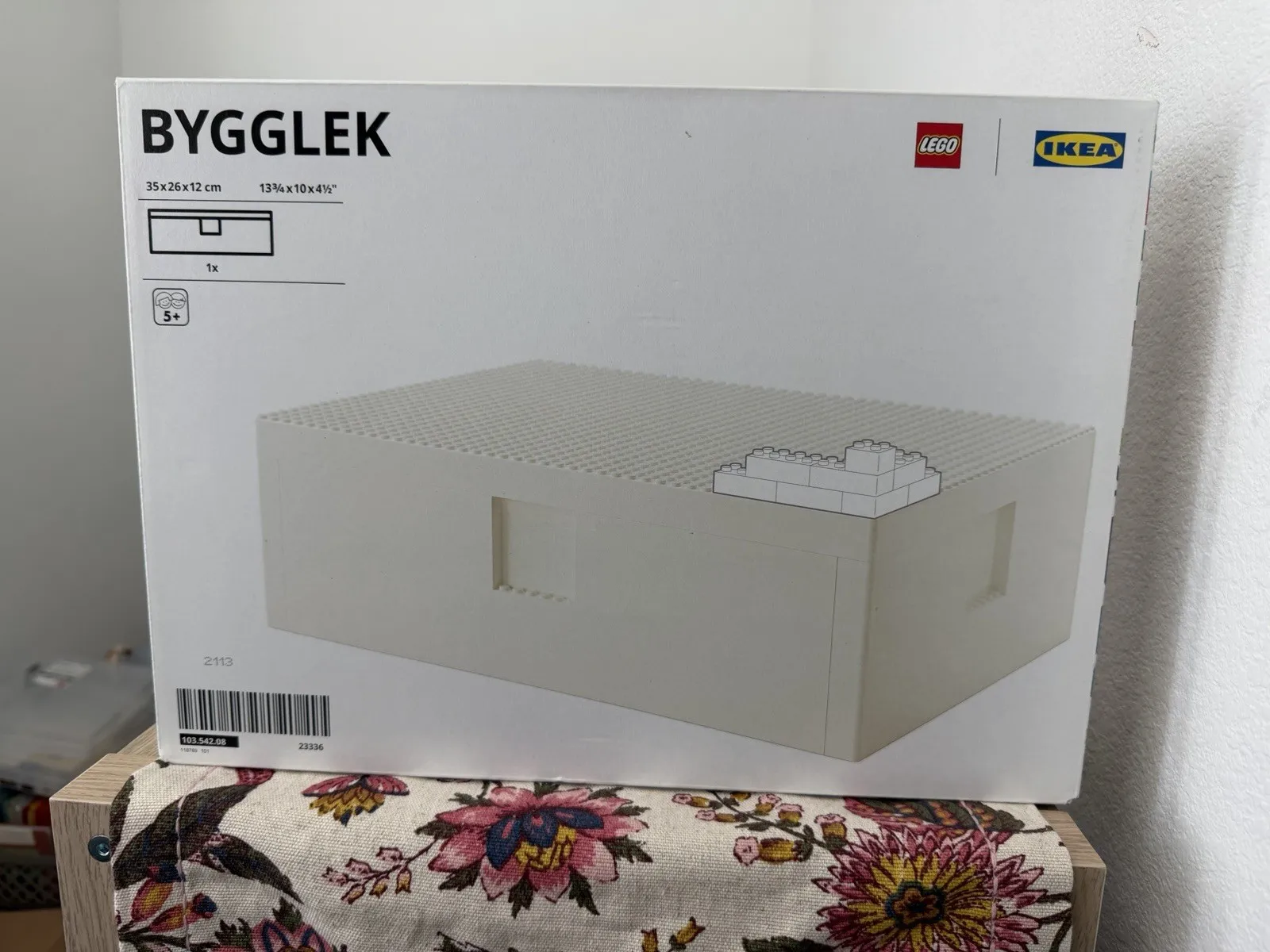 LEGO BYGGLEK Stackable Storage Box White 35x26x12cm Compatible with LEGO