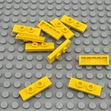 LEGO Modified Plate - Yellow - 1 x 3 with 2 Studs Double Jumper - QTY x10
