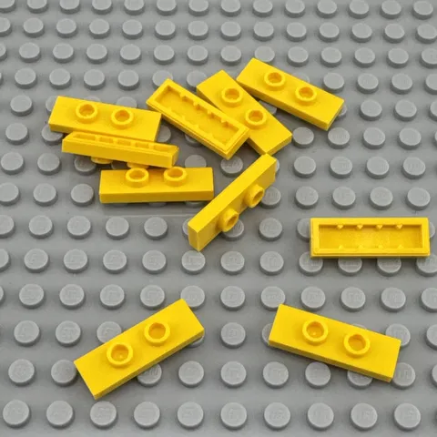 LEGO Modified Plate - Yellow - 1 x 3 with 2 Studs Double Jumper - QTY x10