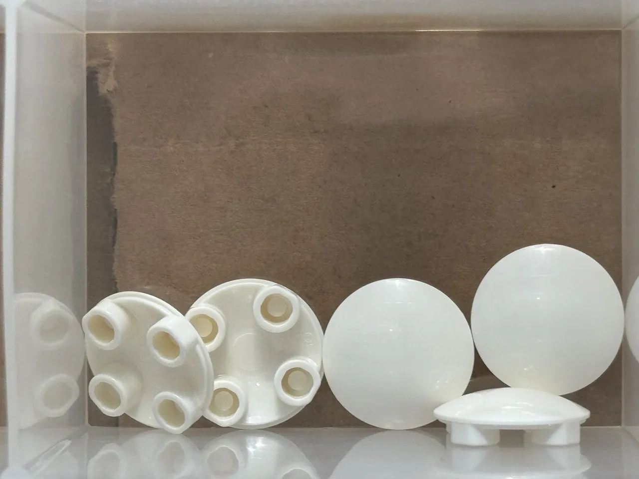 LEGO Parts - White Plate, Round 2 x 2 (Boat Stud) - No 2654 - QTY 5