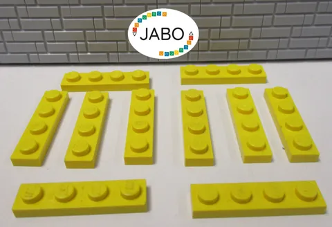 (J7/4/6) LEGO 10 x 3710 flat plate 1x4 yellow