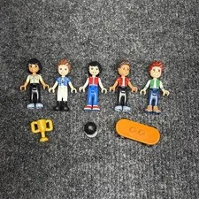 LEGO Friends Boy Figure Lot 5 Male Mini Dolls w/ Accessories Collectible