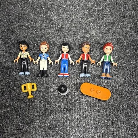 LEGO Friends Boy Figure Lot 5 Male Mini Dolls w/ Accessories Collectible