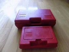 Vintage Classic Red LEGO Storage Box Carrying Cases 1984 16x10x5 and 11x8x4