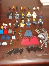 LEGO Minifigure Lot Pieces Batman, Batarang, Wings capes, Wolverine headgear