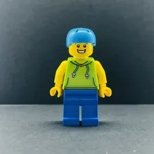 Lego Minifigure Skateboarder - Male, Lime Hoodie cty1138 City