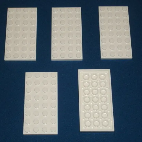 LEGO NEW 4x8 White Plate (5x) 303501 Brick 3035