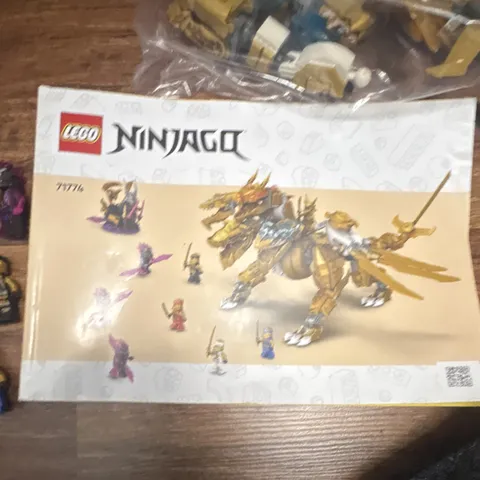 LEGO NINJAGO Lloyd's Golden Ultra Dragon 71774 989pc 8+ Incomplete Manual