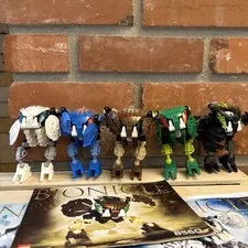 2002 Lego Bionicle 8560-8565 BOHROK Complete Set of 5 w/ 4 Krana & 5 Manuals
