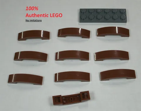 LEGO NEW 1x4 Reddish Brown Slope Curved Double (10x) 4658005 Brick 93273